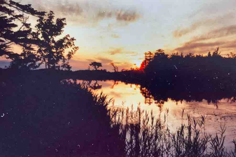 知床五湖の夕日