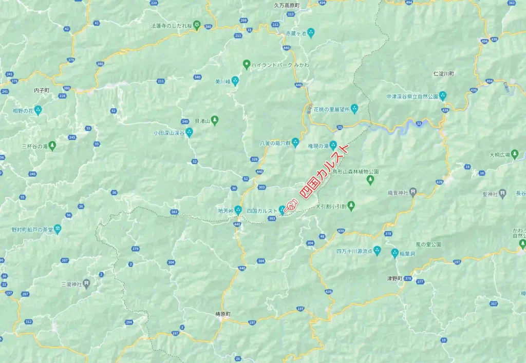 道路地図、四国カルスト
