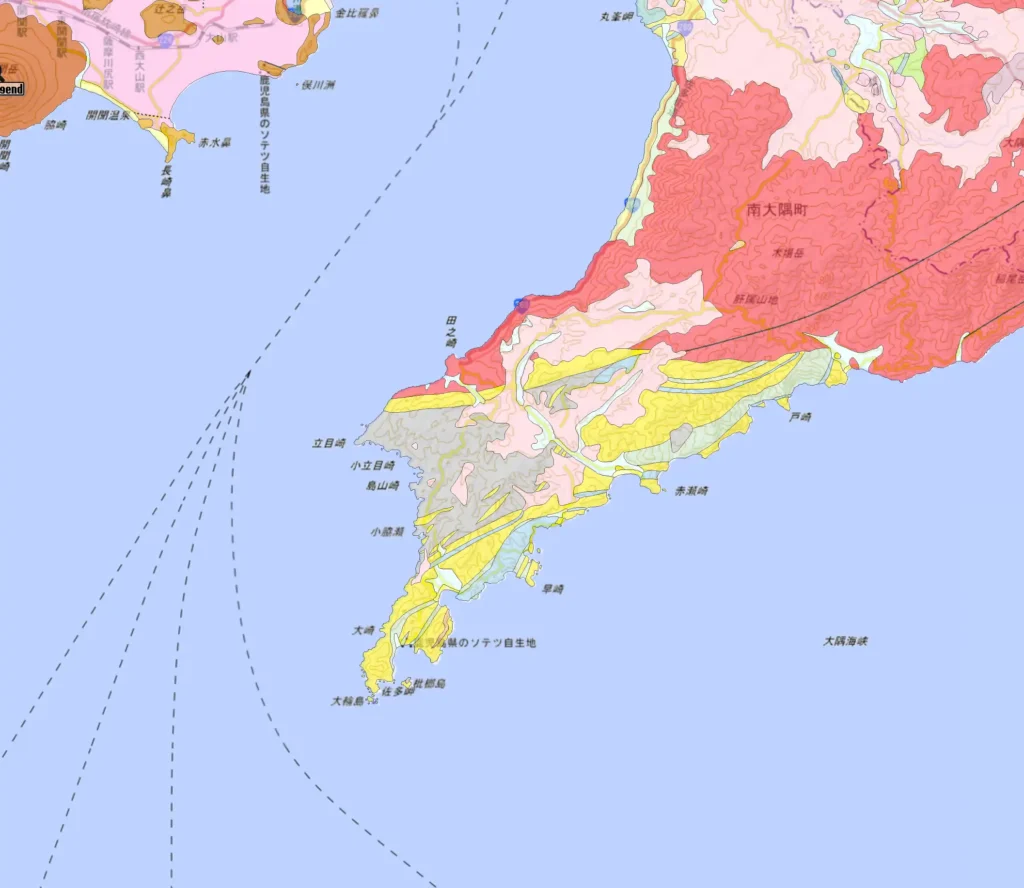 佐多岬の地質図
