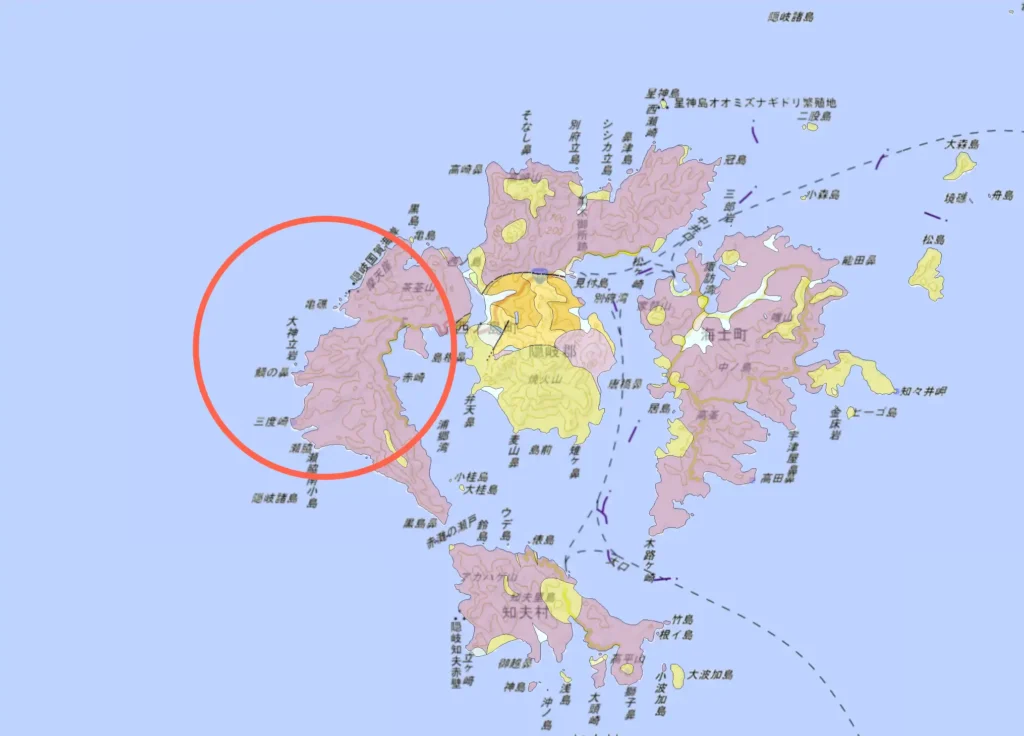 西ノ島の地質図